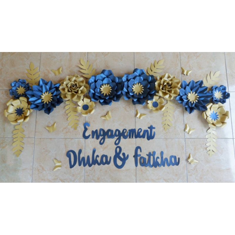 ready Paper flower dekorasi bunga kertas backdrop lamaran dekorasi tunangan tukar cincin engagement 