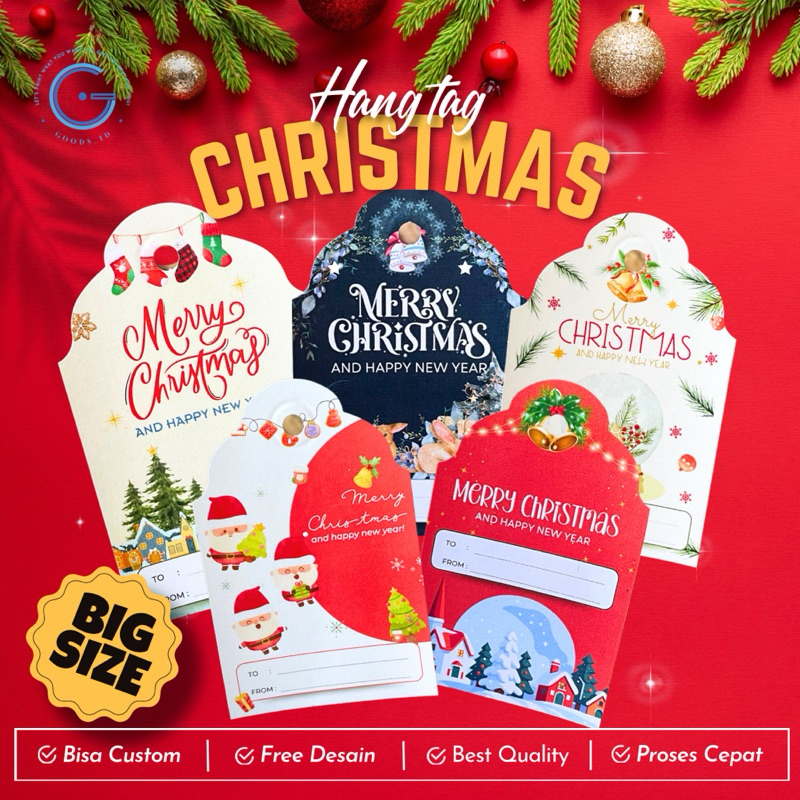

BIG SIZE HANGTAG NATAL & TAHUN BARU TANPA TALI • CHRISTMAS CARD TAG PREMIUM