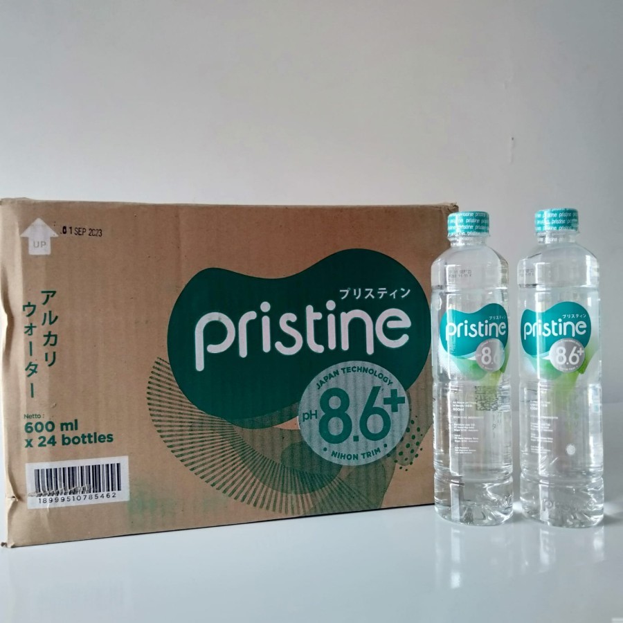 

(1 Dus) Pristine Water ph 8.6+ 600 ml x 24 Botol / Air Minum Pristine 600ml / Air Alkali