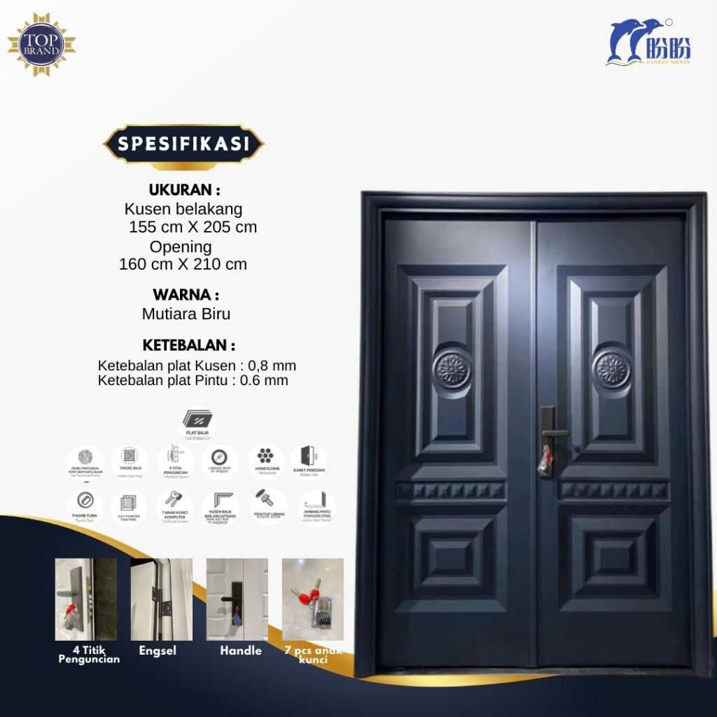 PINTU BAJA DOUBLE PANPAN/PINTU UTAMA RUMAH MEWAH/PINTU DEPAN RUMAH/PINTU BAJA BERKUALITAS