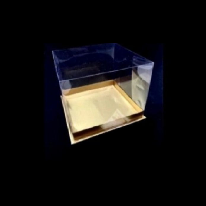 

( 2 pcs ) Kotak Box Gold Packaging Cake Tart Ultah Dus Tutup Mika Ukuran 30x30x15 cm