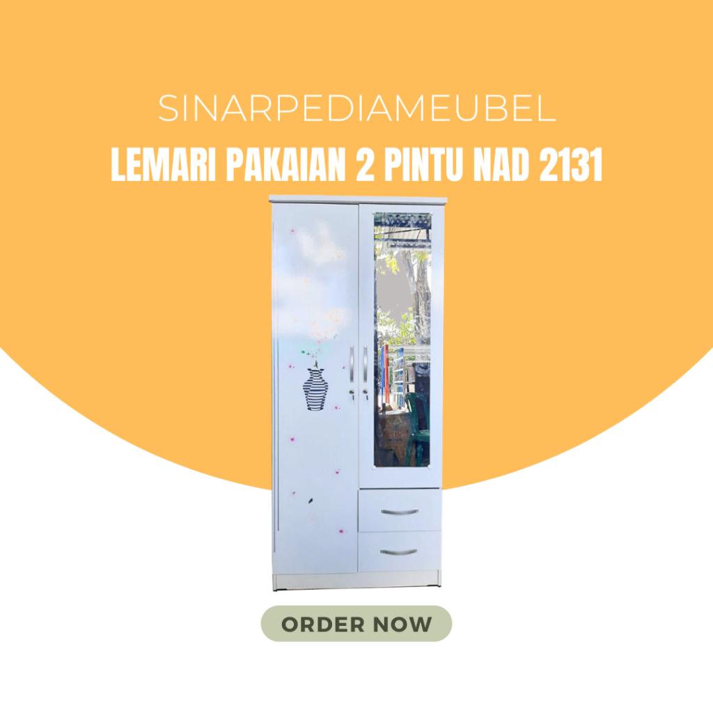 Lemari pakaian murah / lemari pakaian kayu minimalis / lemari pakaian 2 pintu