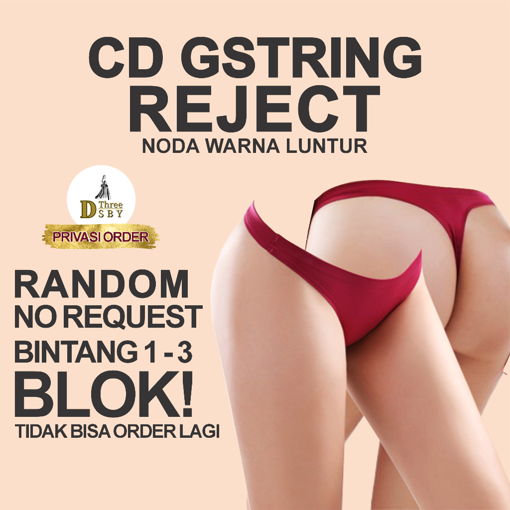 (DTHREE SBY) - CW12# / SALE RIJEK CD SEXY Noda Luntur Celana Dalam Gstring Wanita Thong Erotis Cotto