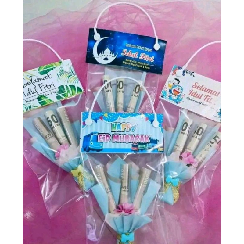 

ampao buket mini lebaran, harga untuk 1 lusin(12 ampao) mix cwok cwek