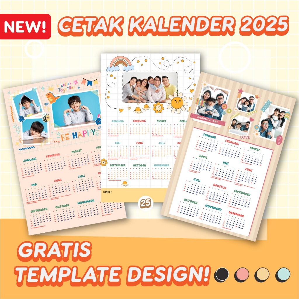 

Kalender 2025 Custom Foto Dinding Custom A3