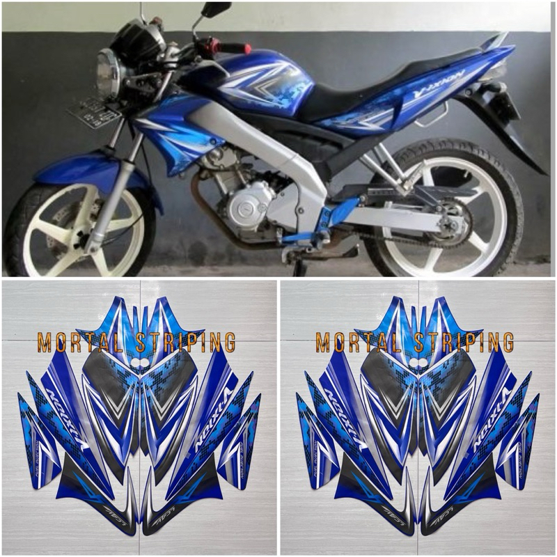 STIKER STRIPING LIS LES BODY VIXION OLD 2008 2009 FULL BIRU