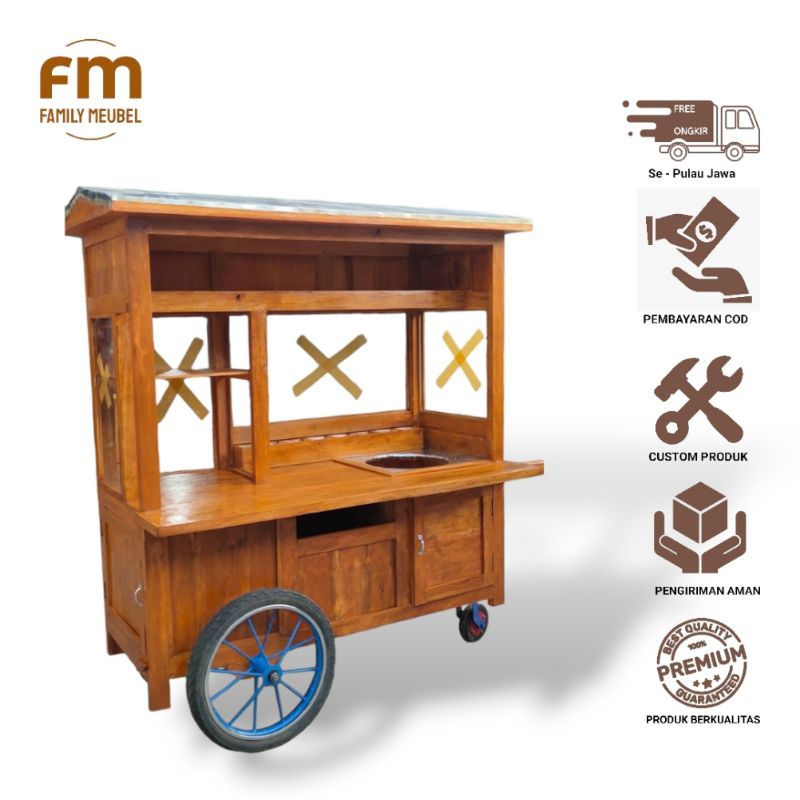 Gerobak Bubur Ayam , Gerobak Bakso , Gerobak Bubur , Gerobak bakso Full kaca