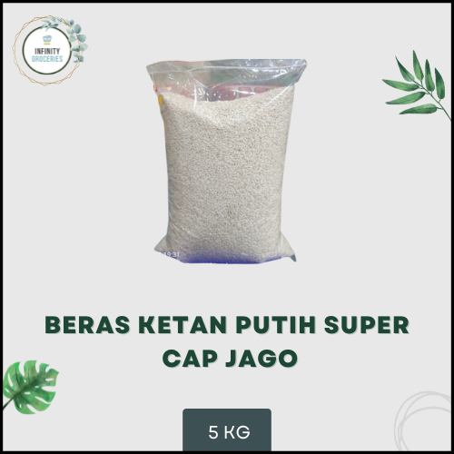 

BERAS KETAN PUTIH CAP JAGO 5 KG MURAH !!