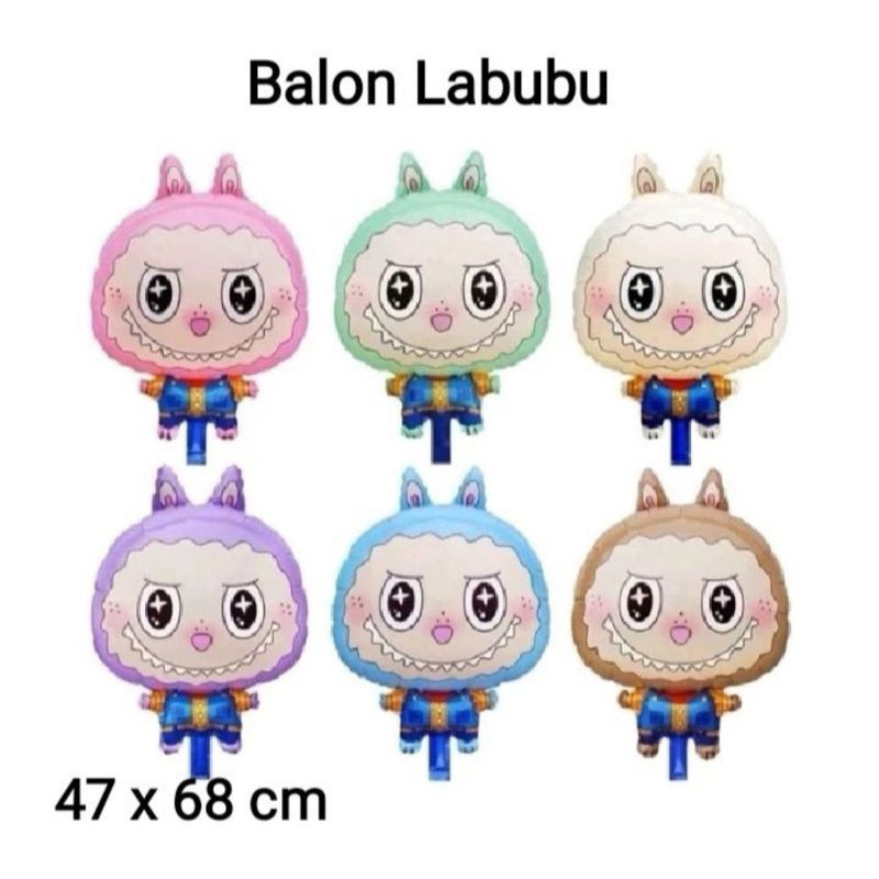Balon labubu cowboy foil karakter boneka popmart balon labubu jumbo balon foil labubu balon foil kar