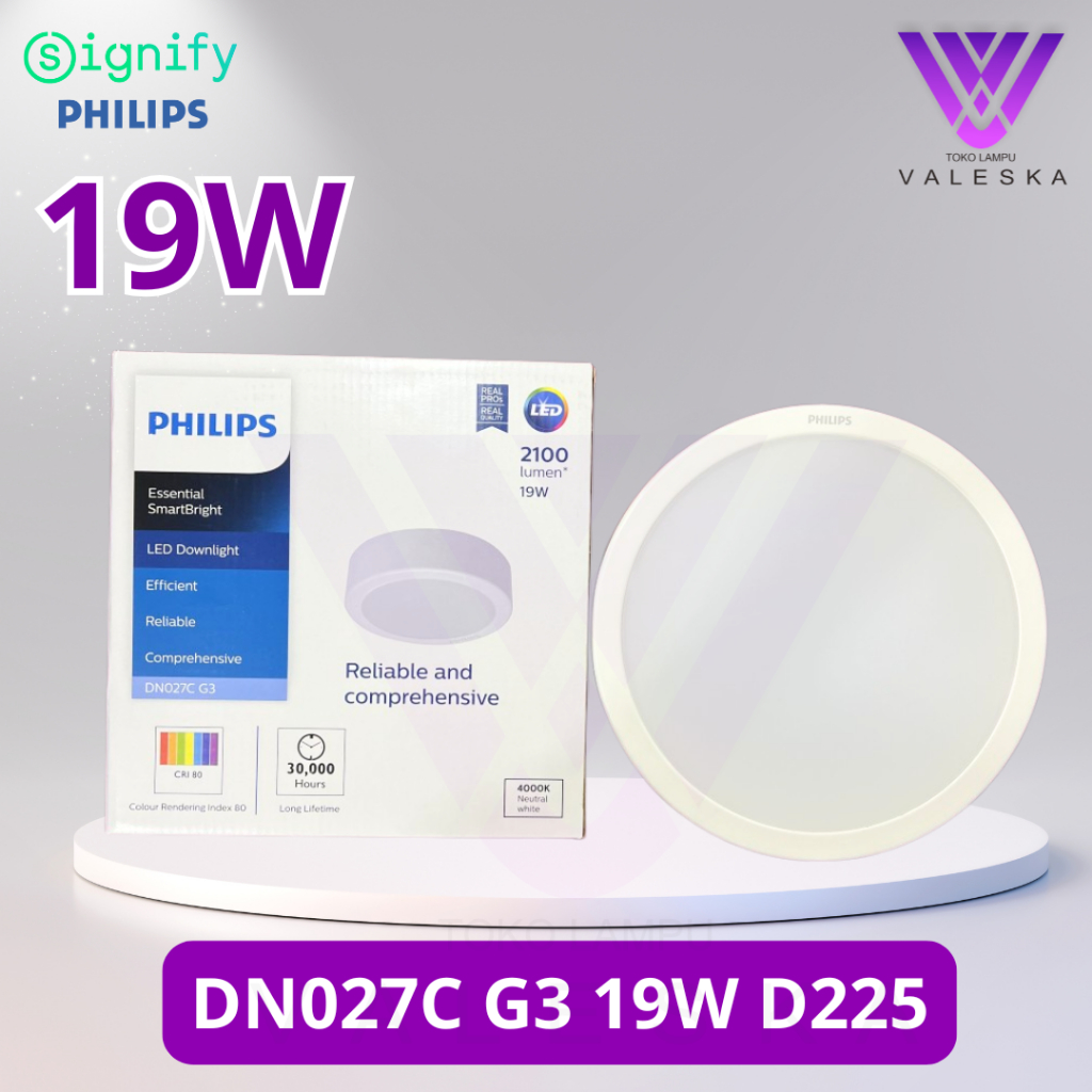 19 Watt DN027C G3 19W D225 Philips Downlight Outbow