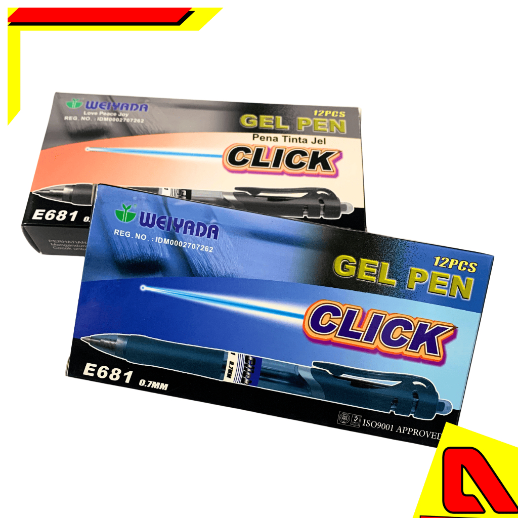 

Bolpoin Weiyada Gel E681 0.7mm Bolpoin weiyada Hitam,Biru