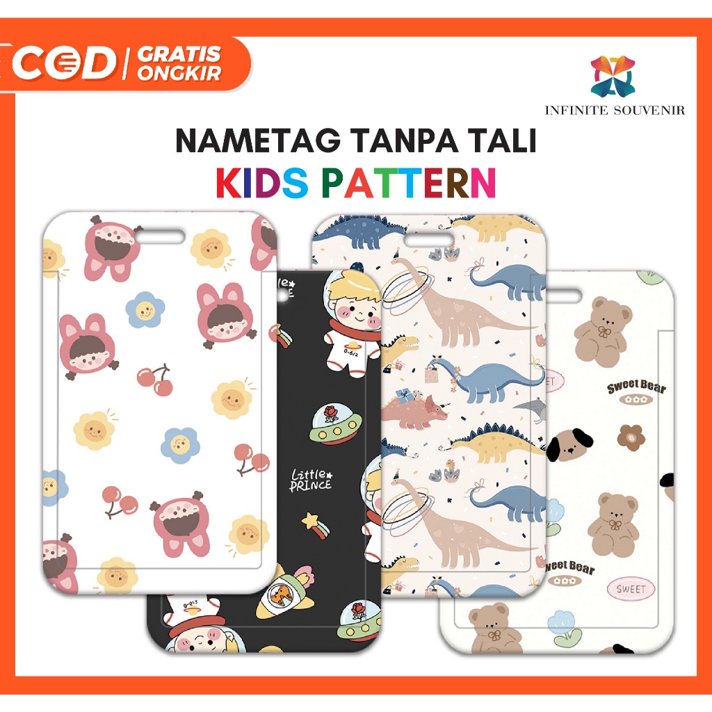 

(N009) Nametag Kids Pattern Tanpa Tali / Card Holder Lotso / ID Card Toy Story / Tempat Kartu