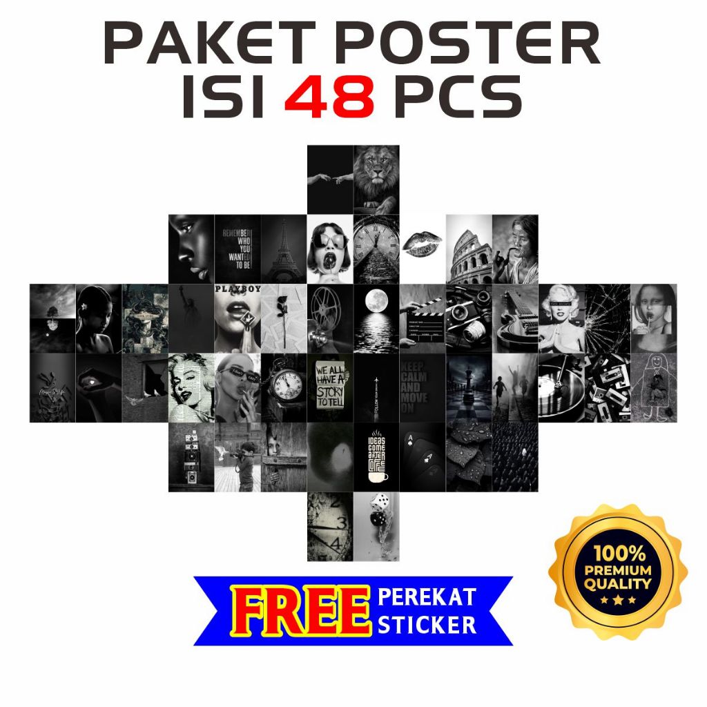 Poster Dinding Aesthetic Album Aesthetic Black & White A6 Isi 48 Poster