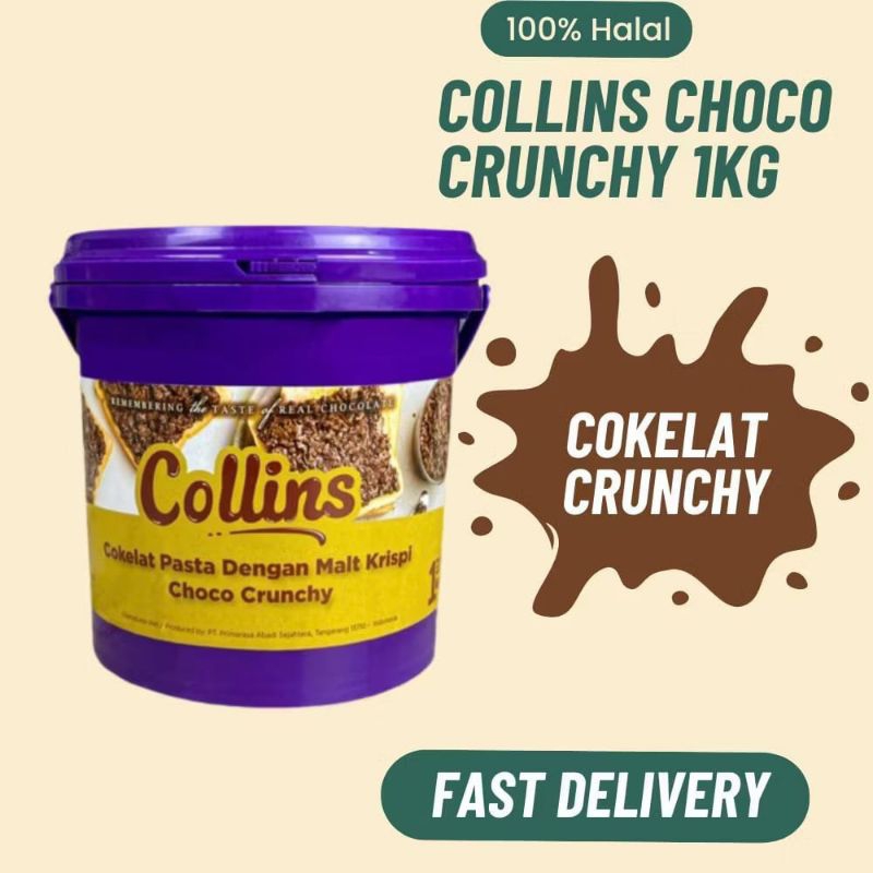 

Collins Choco Crunchy 1 Kg Collins Dip Glaze Cokelat Strawbery tiramusu keju matahari greentea untuk olesan topping roti tawar roti kue cemilan donut