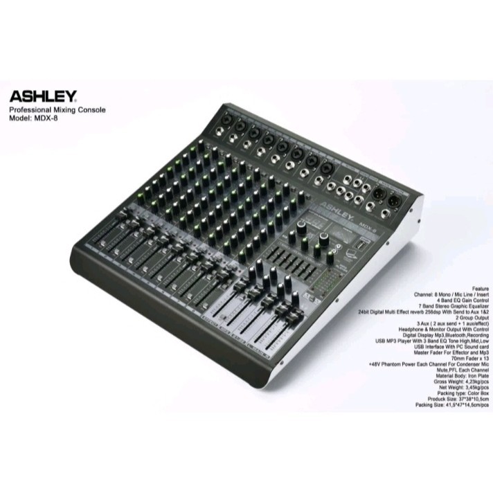 Mixer Ashley MDX8 Mikser Audio 8 Chanel Original Efek 199 Dsp Edit A dan B Komplit