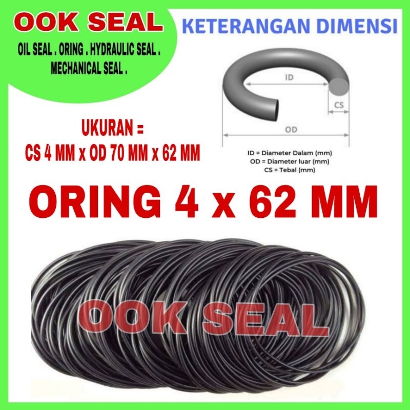 Oring 4 x 62 mm / oring 4mm x 62mm x 70mm / oring nbr / oring silicon / oring vtn / oring fkm / orin