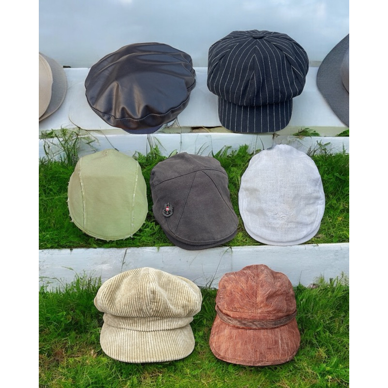 topi flat cap, newsboy, baret