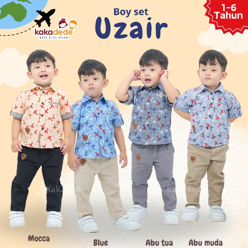 Uzair set kakadede / setelan baju anak laki laki / setelan baju bayi anak laki laki / setelan anak l