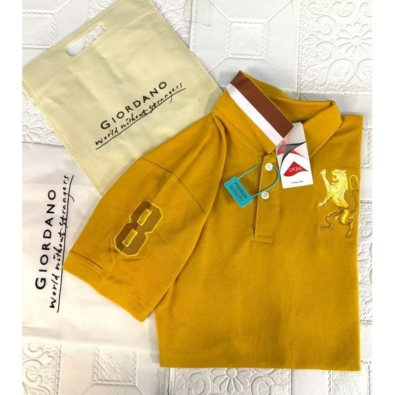 Kaos polo shirt GIORDANO Pria kerah 3D / Kaos Kerah Pria Dewasa / Size M-L-XL-XXL