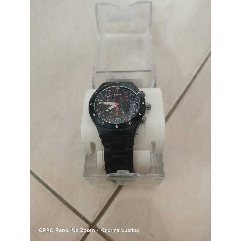 Swatch Irony Black Coat Chronograph