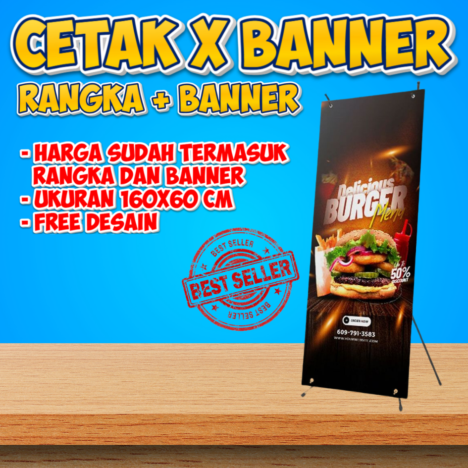cetak x banner 60x160 spanduk berdiri toko jualan custom ulang tahun anak konter pulsa spanduk wisud