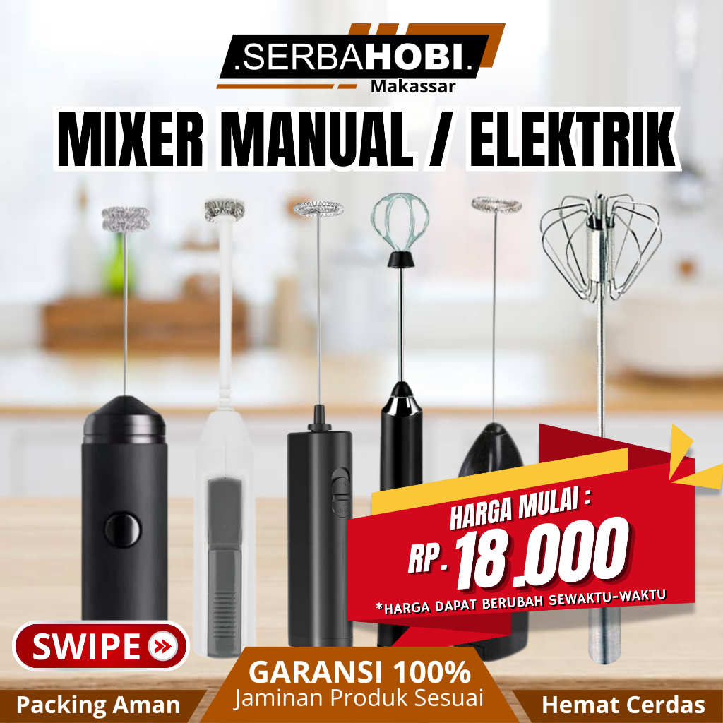 Mini Hand Mixer / Mixer Manual / Mixer Elektrik / Pengaduk Minuman Manual Elektrik / Pengocok Minuma