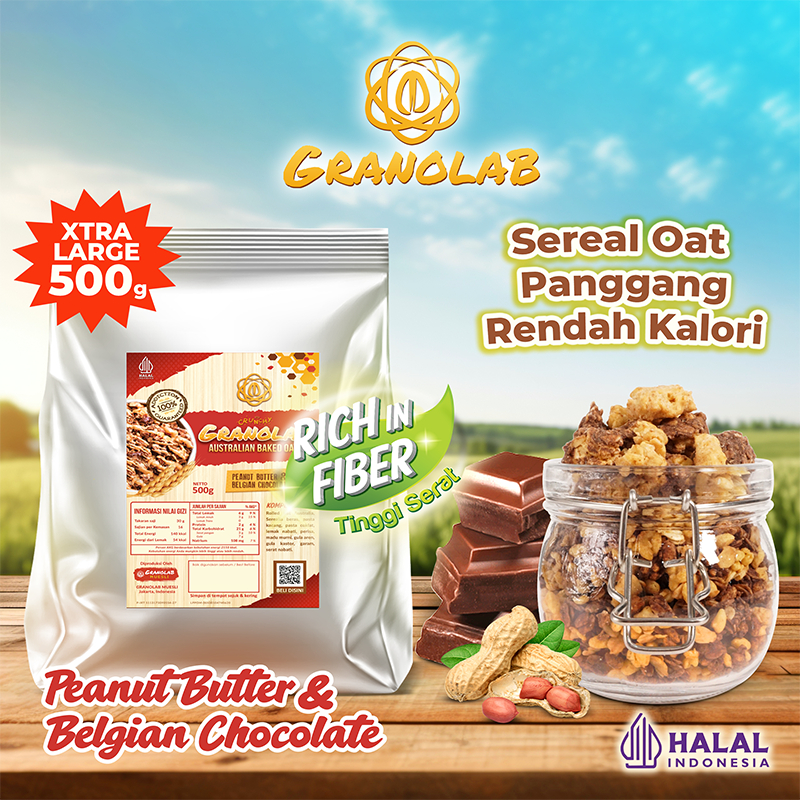 

Granola 500 gr Peanut Butter & Belgian Chocolate - Granolab Muesli