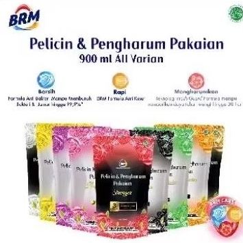 Parfum loundry/Pewangi dan Pelicin Pakaian BRM Kemasan REFILL 900MLGRATIS PACKING KARDUS+KANTONG PAC