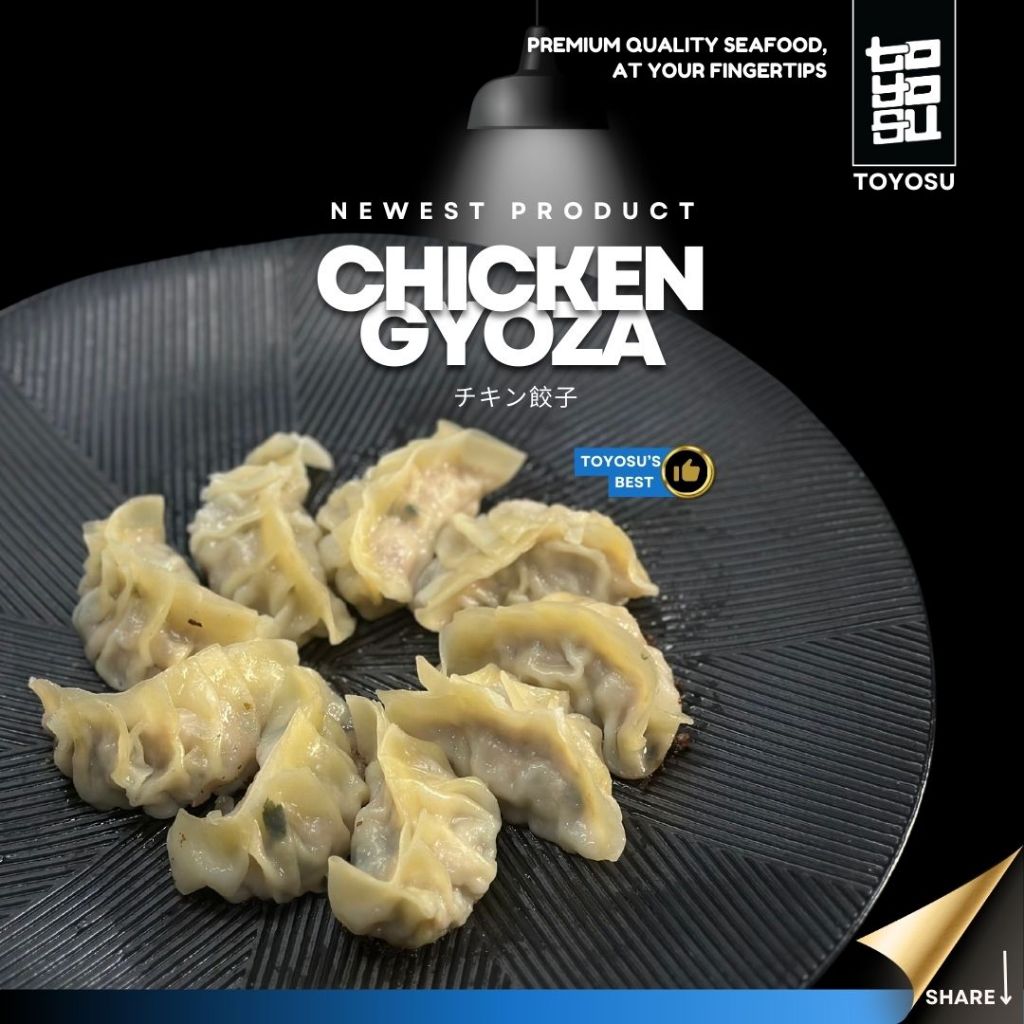 

GYOZA AYAM HALAL BEKU - FROZEN GYOZA - PANGSIT AYAM - DUMPLING AYAM NO PORK NO LARD | TOYOSU