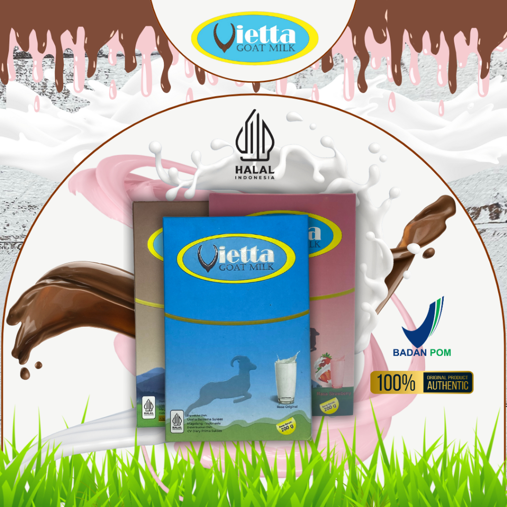 

VIETTA GOAT MILK - Susu Kambing Etawa 200 Gram Rasa Original / Strawberry / Cokelat ORIGINAL