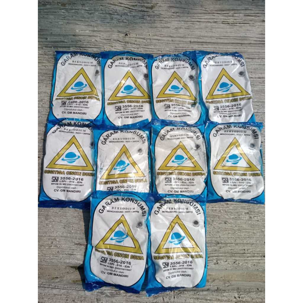 

10 PCS Garam Halus Bumbu Masak Beryodium Cap Segitiga 100 gr