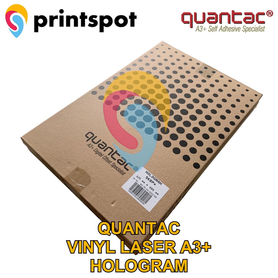 

Quantac Sticker Vinyl Hologram A3+ Stiker Silver Pelangi Rainbow Holographic Digital Print Laser Toner - Pack