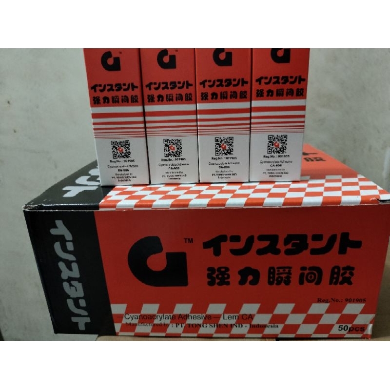 

HW Beautee _lem setan barcode. -Cyanoacrylate Adhesive-Lem CA. 1 box isi 50 pcs. produk original