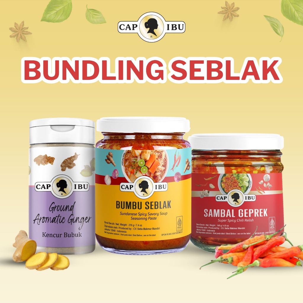 

[BUNDLING SEBLAK] CAP IBU Bumbu Seblak Bubuk Kencur dan Sambal Geprek