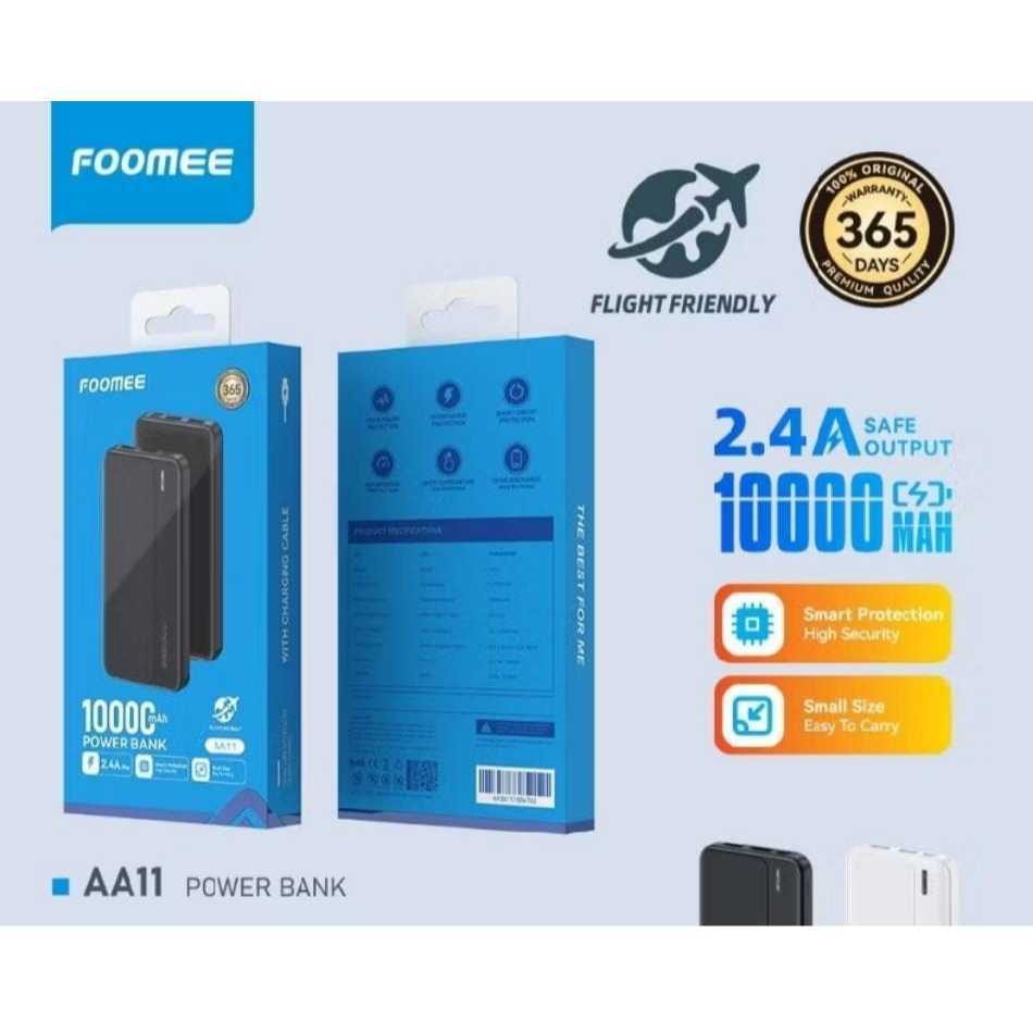 Powerbank Foomee NEW Produk AA11/AB11/AB15/AB21/MA13 10000 mAh 2.4A Quick Charging