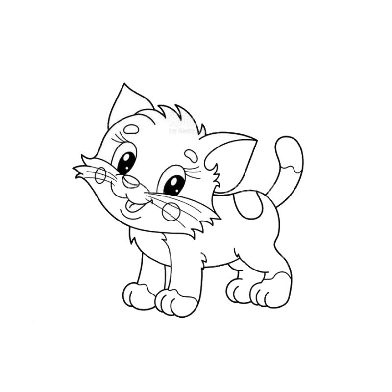 

Buku / lembar kertas mewarnai gambar kucing lucu