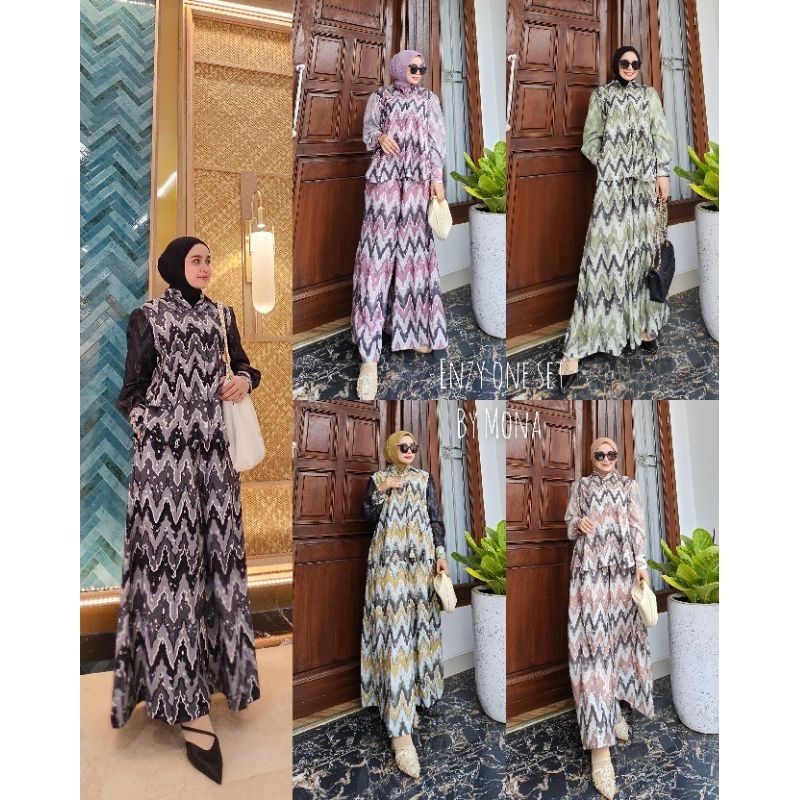 Enzy set celana kulot by Mona Syari ME setcel premium terbaru setcel nyaman for daily HQ