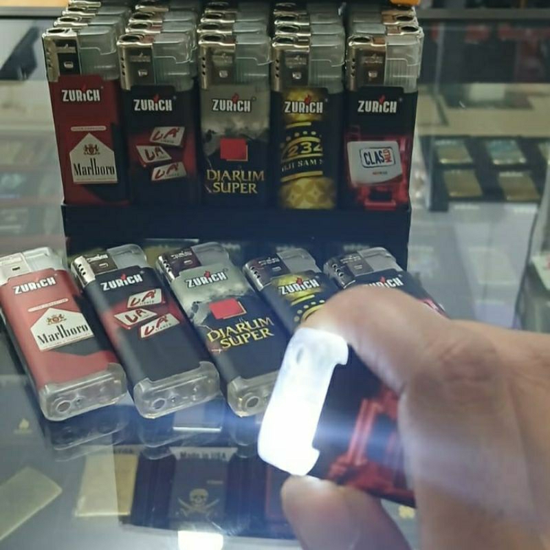 Korek bara Magnet ZURICH MOTIF+LAMPU SENTER / korek api / pemantik