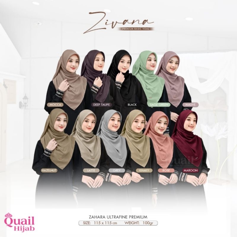Square Zivana by Quail Hijab | Hijab Premium | Hijab Segi Empat