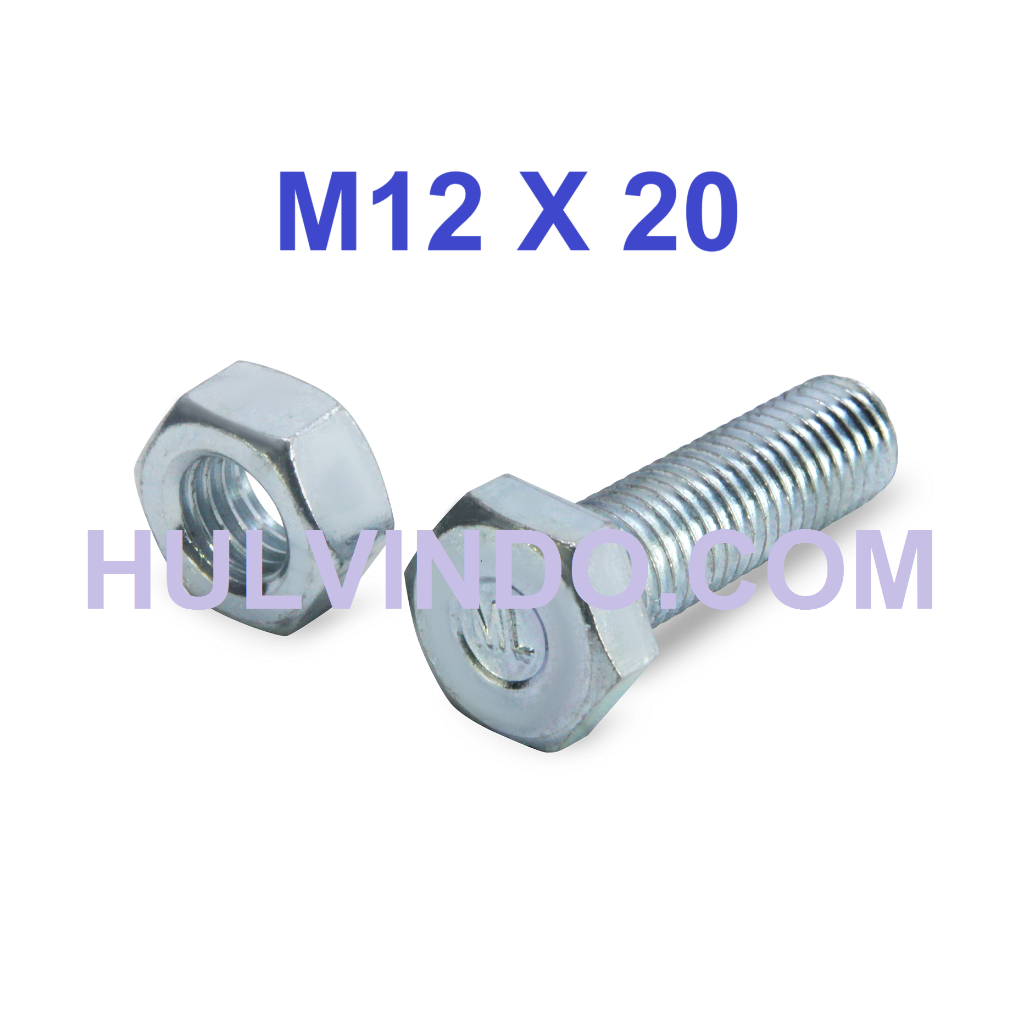 BAUT MUR HEX PUTIH M12 X 20
