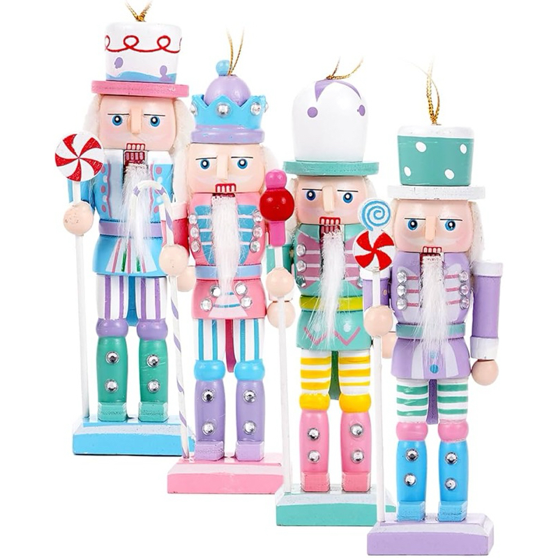 NUTCRACKER SMALL PASTEL MACAROONS HIASAN DEKOR NATAL CHRISTMAS SOLDIER MURAH SET ISI 4pcs