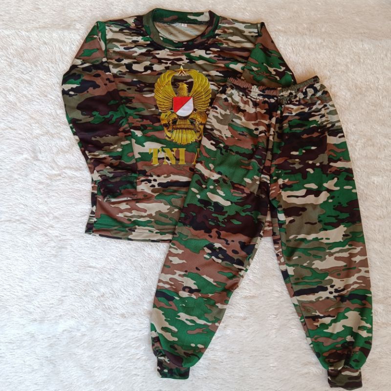 setelan kaos anak loreng kasad tni ad terbaru lengan panjang jersey dryfit