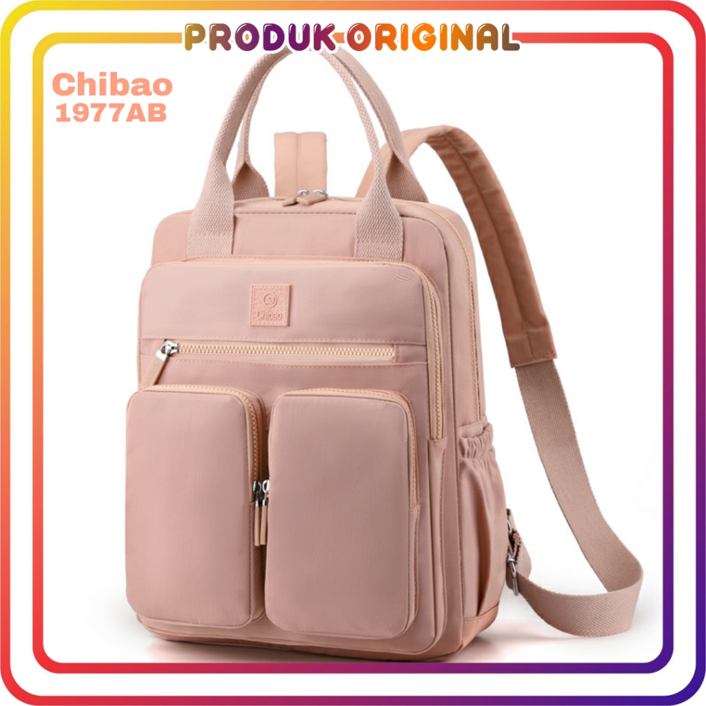 tty Chibao - Tas ransel chibao 1977AB nilon anti air tas ransel wanita original muat laptop max