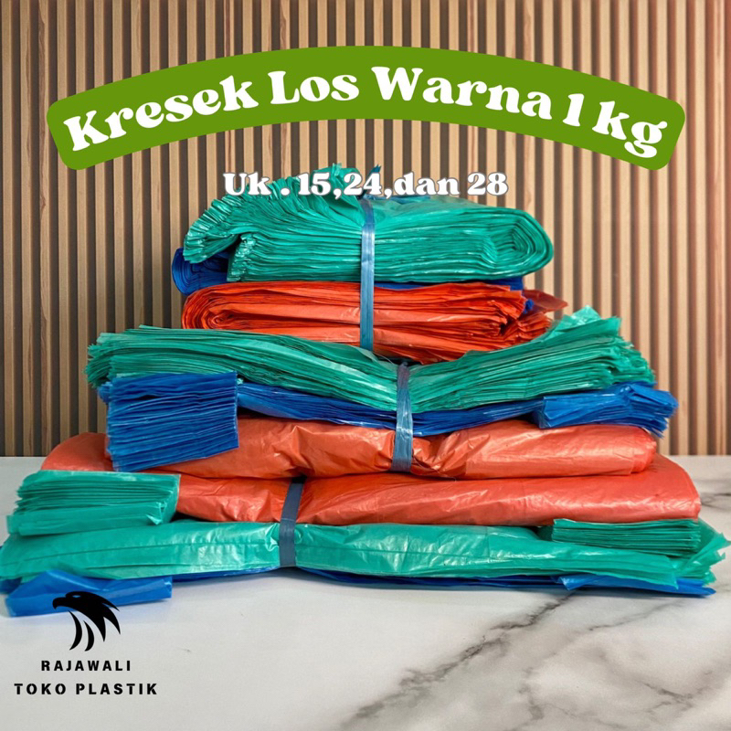Tas Kantong Kresek Kiloan Los ikat 1kg WARNA MIX / Kresek Kiloan Warna HD Los Warna Uk 15 24 28