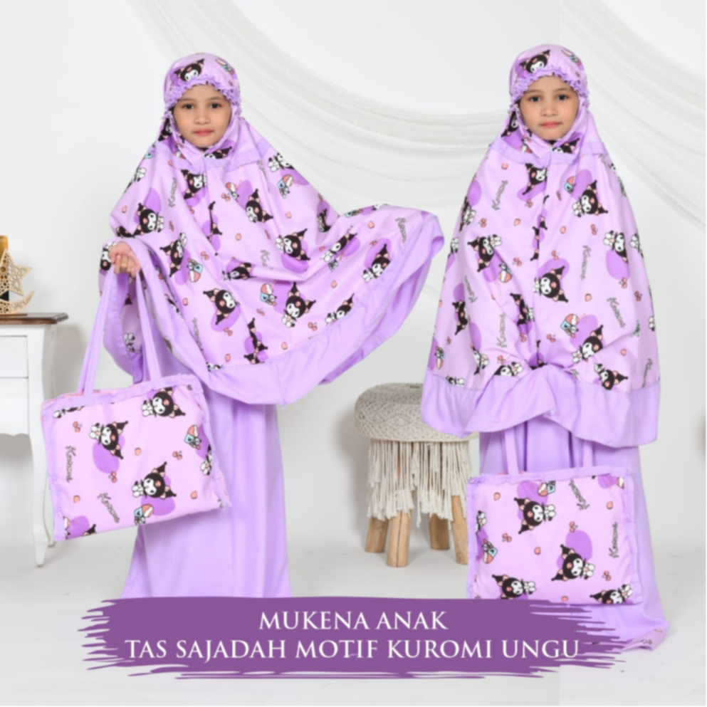 Mukena Anak Perempuan Mukena Anak Kuromi Ungu (TAS SEJADAH)  Mukena Anak Anak Mukena Anak Murah Muke