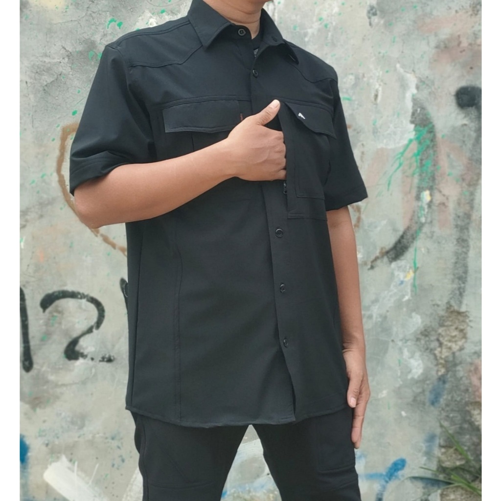 Baju Kemeja Pria Lapangan Outdoor Lengan pendek