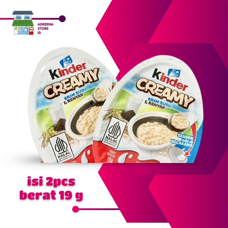 

PROMO! KINDER CREAMY 19g ISI 2 PCS COKLAT CREAMY SUSU