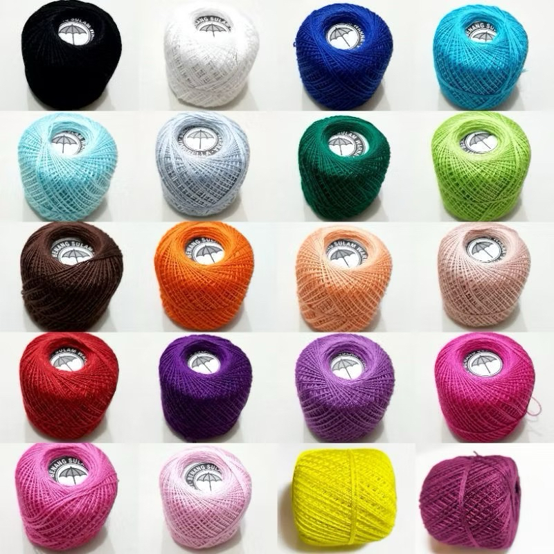 1roll benang sulam payung benang sulam rajut benang jahit polos warna