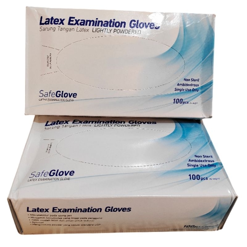 Sarung Tangan latex  safeglove/sarung andskun latex medis