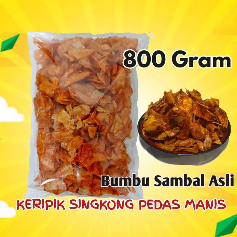 

Keripik Singkong Pedas Manis / Berat 800 Gram / Cabai Merah Asli